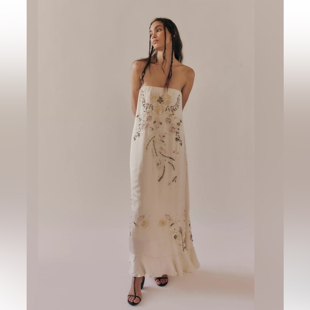 Free People Cream Floral Maxi Dress